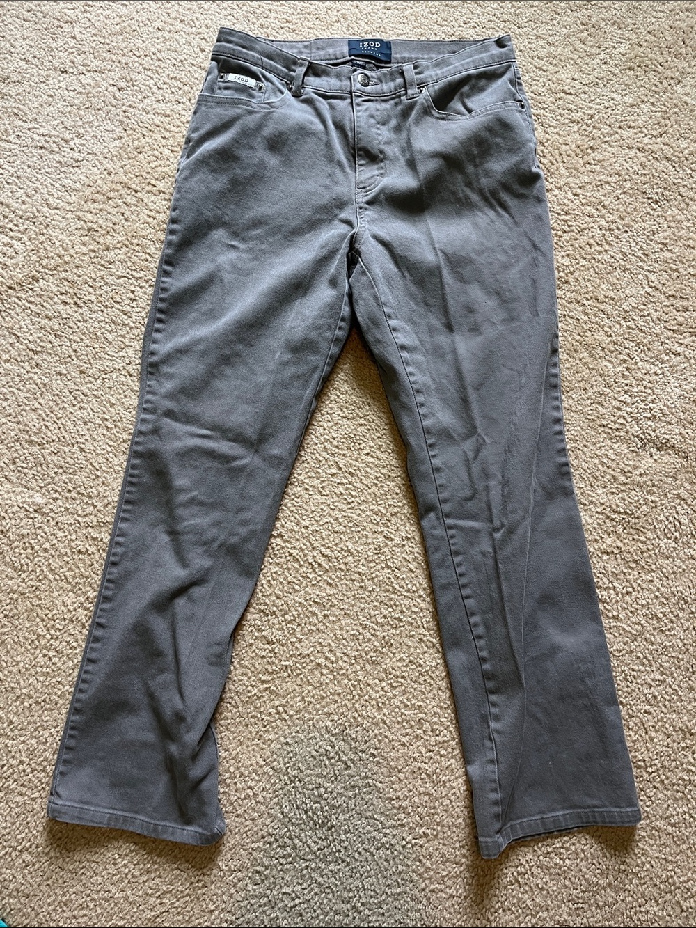 Izod Women's Gray Straight-Leg Chinos